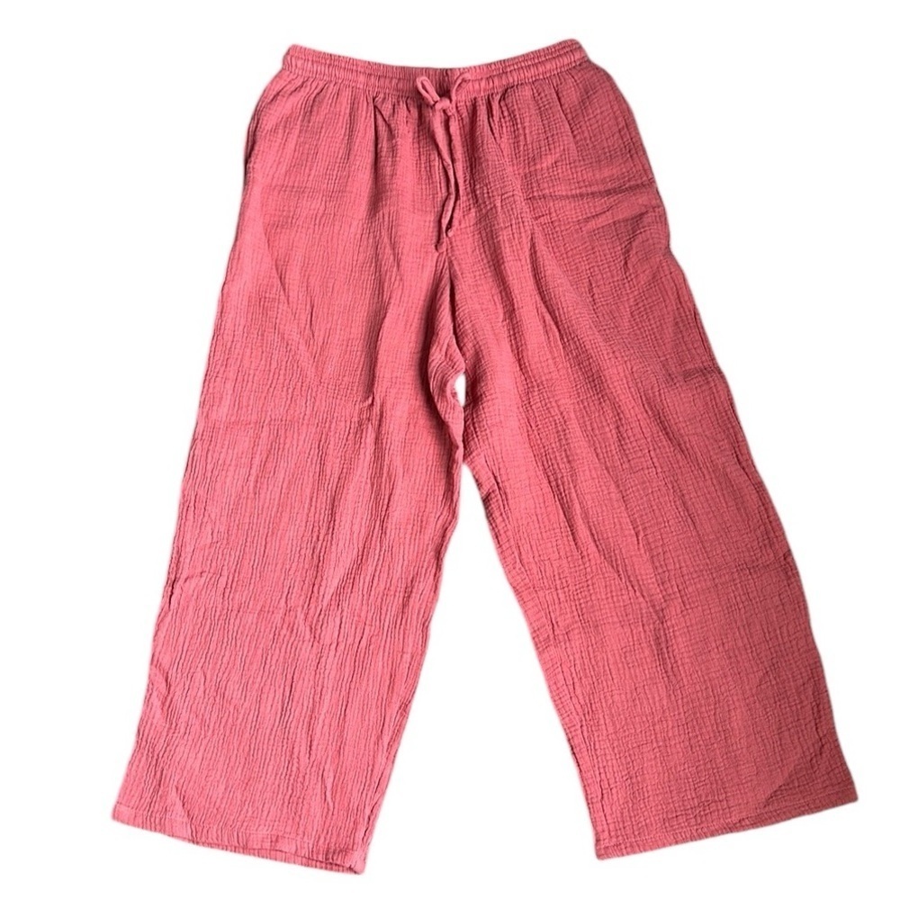 2/$30 Jessica Simpson textured coral pull on wide leg pants size small